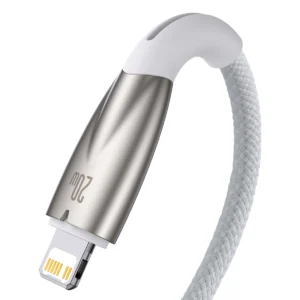 Baseus CADH000002 Lightning - USB-C PD kabelis 20W 480Mb/s 1m - baltos spalvos - Image 3