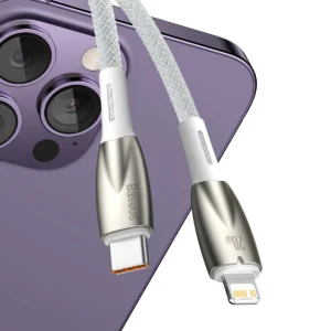 Baseus CADH000002 Lightning - USB-C PD kabelis 20W 480Mb/s 1m - baltos spalvos - Image 4