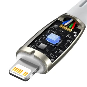 Baseus CADH000002 Lightning - USB-C PD kabelis 20W 480Mb/s 1m - baltos spalvos - Image 7