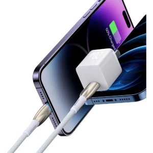 Baseus CADH000002 Lightning - USB-C PD kabelis 20W 480Mb/s 1m - baltos spalvos - Image 8