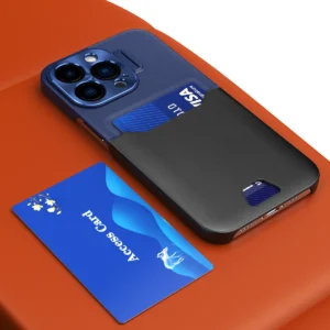Leather Stand Samsung Galaxy S23 Ultra cover card wallet with stand mėlynos spalvos - Image 2