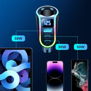 Joyroom fast automobilinis įkroviklis 4in1 USB-A QC3.0 / 2xUSB-C PD 150W juodos spalvos (JR-CL21) - Image 6