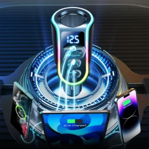 Joyroom fast automobilinis įkroviklis 4in1 USB-A QC3.0 / 2xUSB-C PD 150W juodos spalvos (JR-CL21) - Image 7