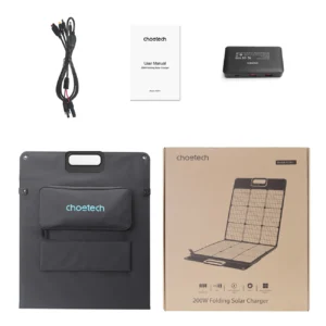 Choetech SC011 solar įkroviklis 200W portable solar panel - juodos spalvos - Image 5