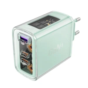 Acefast įkroviklis GaN 65W 3 ports (1xUSB, 2xUSB C) green (A45) - Image 9