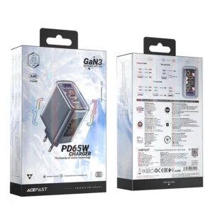Acefast įkroviklis GaN 65W 3 ports (1xUSB, 2xUSB C) pilnos spalvos (A45) - Image 5