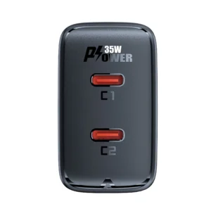 Fast įkroviklis GaN 35W PD 2x USB C Acefast A49 - juodos spalvos - Image 4