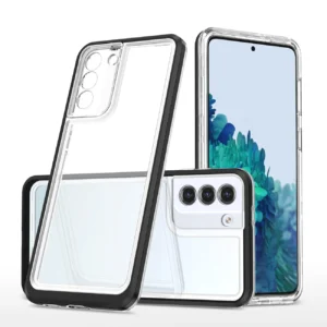 Clear 3in1 case Samsung Galaxy S23+ silikoninis cover with frame dėklas telefonui juodos spalvos