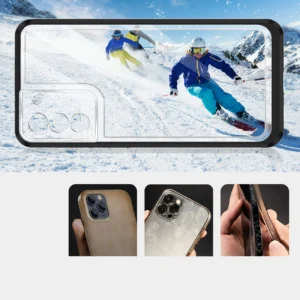 Clear 3in1 case Samsung Galaxy S23+ silikoninis cover with frame dėklas telefonui juodos spalvos - Image 2