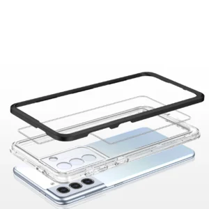 Clear 3in1 case Samsung Galaxy S23+ silikoninis cover with frame dėklas telefonui juodos spalvos - Image 4