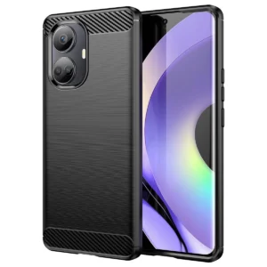 Carbon dėklas dėklas Realme 10 Pro+ flexible silikoninis carbon cover dėklas telefonui juodos spalvos - Image 2