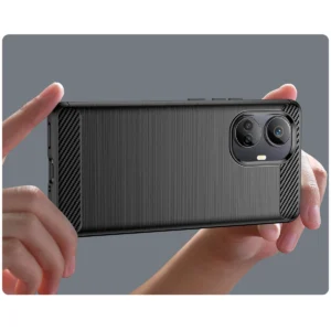 Carbon dėklas dėklas Realme 10 Pro+ flexible silikoninis carbon cover dėklas telefonui juodos spalvos - Image 7