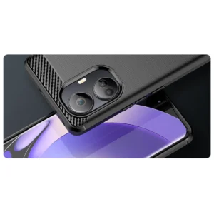 Carbon dėklas dėklas Realme 10 Pro+ flexible silikoninis carbon cover dėklas telefonui juodos spalvos - Image 8
