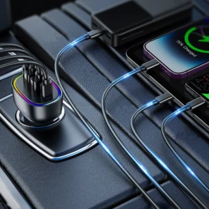 Joyroom 70W automobilinis įkroviklis su 4 ports: 2 x USB C, 2 x USB juodos spalvos (JR-CL29) - Image 4