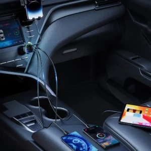 Joyroom 70W automobilinis įkroviklis su 4 ports: 2 x USB C, 2 x USB juodos spalvos (JR-CL29) - Image 7