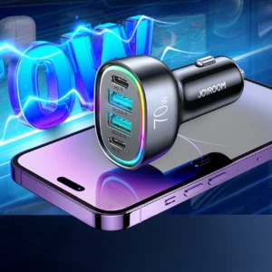 Joyroom 70W automobilinis įkroviklis su 4 ports: 2 x USB C, 2 x USB juodos spalvos (JR-CL29) - Image 9