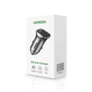 Ugreen CD130 USB-A / USB-C 30W automobilinis įkroviklis - pilkos spalvos - Image 5