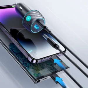 60W USB-C USB-A automobilinis įkroviklis Joyroom JR-CCN01 - juodos spalvos - Image 3