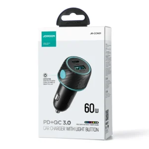 60W USB-C USB-A automobilinis įkroviklis Joyroom JR-CCN01 - juodos spalvos - Image 8