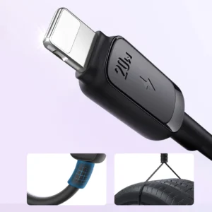 Joyroom Multi-Color Series A14 USB-C/ Lightning kabelis 20W 1.2 m - juodos spalvos - Image 5
