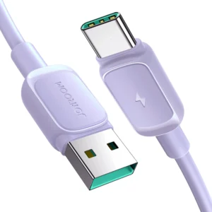 Joyroom Multi-Color Series A14 USB-A / USB-C 3A kabelis 1.2m - violetinės spalvos