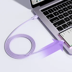 Joyroom Multi-Color Series A14 USB-A / USB-C 3A kabelis 1.2m - violetinės spalvos - Image 7