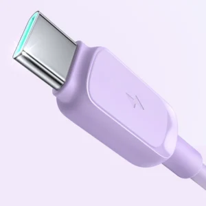 Joyroom Multi-Color Series A14 USB-A / USB-C 3A kabelis 1.2m - violetinės spalvos - Image 9