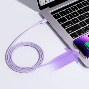 Joyroom Multi-Color Series A14 Lightning / USB-A 2.4A 1.2 m kabelis - violetinės spalvos - Image 6