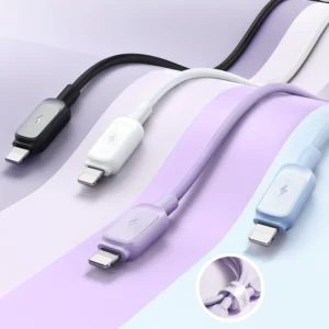 Joyroom Multi-Color Series A14 Lightning / USB-A 2.4A 1.2 m kabelis - violetinės spalvos - Image 9