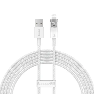 Baseus Explorer Series kabelis USB - Lightning 2.4A 2 m baltos spalvos (CATS010102) - Image 1