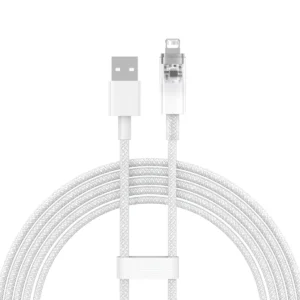 Baseus Explorer Series kabelis USB - Lightning 2.4A 2 m baltos spalvos (CATS010102) - Image 2