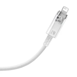 Baseus Explorer Series kabelis USB - Lightning 2.4A 2 m baltos spalvos (CATS010102) - Image 3