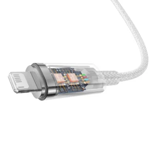 Baseus Explorer Series kabelis USB - Lightning 2.4A 2 m baltos spalvos (CATS010102) - Image 7