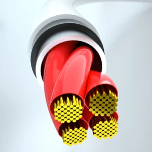 USB kabelis - USB C / micro USB / Lightning 480Mb/s 6A 1.2m - baltos spalvos - Image 3