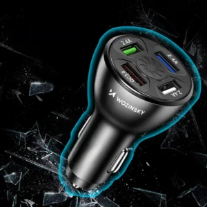 Wozinsky WCCAW 50W 4x USB-A QC automobilinis įkroviklis - baltos spalvos - Image 5
