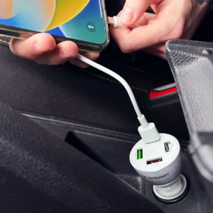 Wozinsky WCCAW 50W 4x USB-A QC automobilinis įkroviklis - baltos spalvos - Image 8