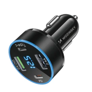 Wozinsky WDCCB automobilinis įkroviklis su Display 50W 2xUSB-C / 2xUSB-A - juodos spalvos - Image 4