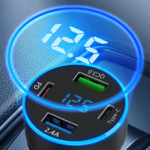 Wozinsky WDCCB automobilinis įkroviklis su Display 50W 2xUSB-C / 2xUSB-A - juodos spalvos - Image 8