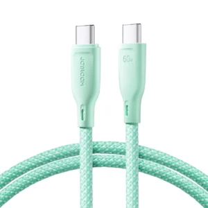 Joyroom Multi-Color Series S-A34 USB-C / USB-C PD 60W kabelis 1m - žalios spalvos