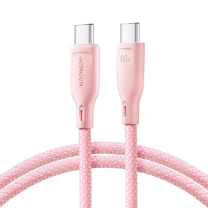 Joyroom Multi-Color Series S-A34 USB-C / USB-C PD 60W 1m kabelis - rožinės spalvos