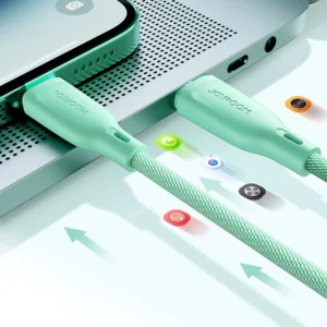 Joyroom Multi-Color Series S-A34 USB-C / USB-C PD 60W 1m kabelis - rožinės spalvos - Image 2