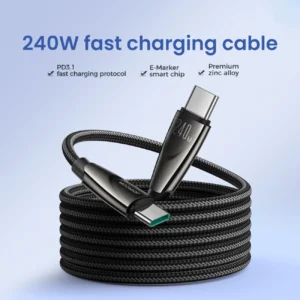 Joyroom Pioneer Series SA31-CC5 USB-C / USB-C kabelis 240W 1.2m - juodos spalvos - Image 4