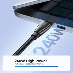 Joyroom Pioneer Series SA31-CC5 USB-C / USB-C kabelis 240W 1.2m - juodos spalvos - Image 6