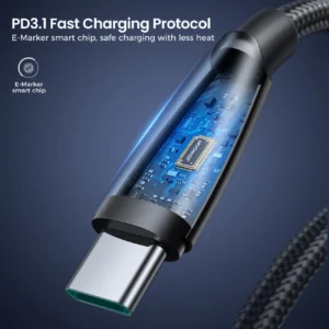 Joyroom Pioneer Series SA31-CC5 USB-C / USB-C kabelis 240W 1.2m - juodos spalvos - Image 7