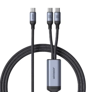 Joyroom Speedy Series S-A21 2in1 USB-C - USB-C / USB-C kabelis 100W 1.5m - juodos spalvos