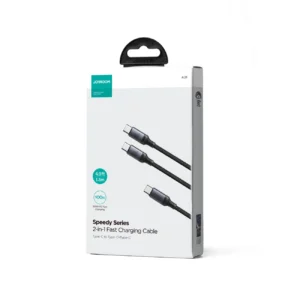 Joyroom Speedy Series S-A21 2in1 USB-C - USB-C / USB-C kabelis 100W 1.5m - juodos spalvos - Image 5