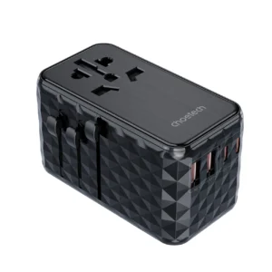 Choetech PD6028 EU / US / AUS / UK travel adapter 2x USB-C 2x USB-A 100W - juodos spalvos