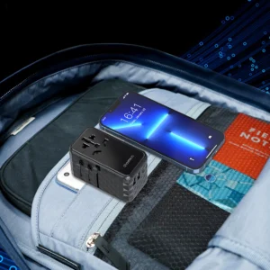 Choetech PD6028 EU / US / AUS / UK travel adapter 2x USB-C 2x USB-A 100W - juodos spalvos - Image 4