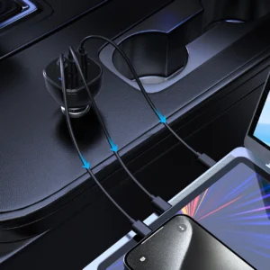 Choetech TC0024 automobilinis įkroviklis 160W 2x USB-C PD 3.1 1x USB-A - juodos spalvos - Image 4