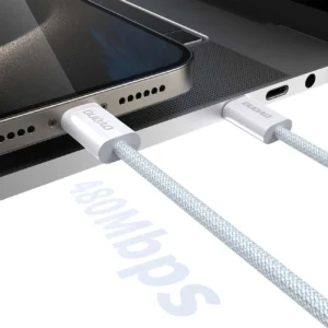 Dudao L6C USB-C - USB-C PD kabelis 30W 1m - light mėlynos spalvos - Image 3